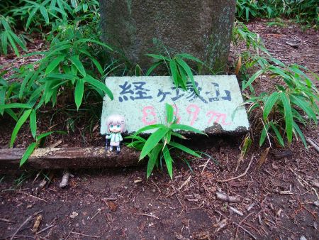 経ヶ塚山でも雪村あおいちゃんを撮影。看板が倒れていたのでこうするしかなかった
