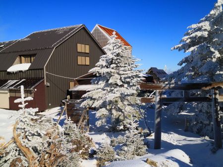 弥山小屋に到着。バリエーションルートはここで終わってホッとした
