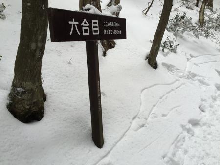 六合目(標高890m)登山道の途中にあった