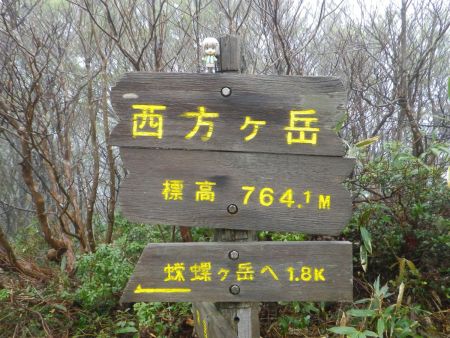 せっかくなので西方ヶ岳の山頂看板と雪村あおいちゃんを撮影しておいた