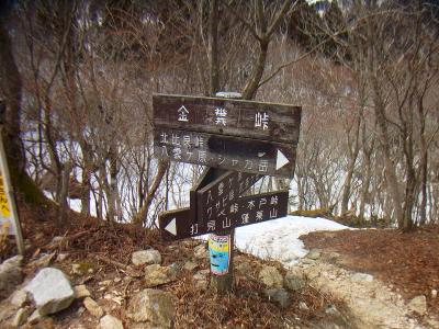 金糞峠に到着。次の目的地はコヤマノ岳かな