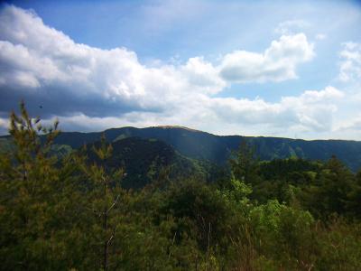一徳防山山頂から戻ったところからもう一度岩湧山を望む