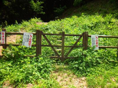 松茸シーズンは入山禁止らしいけど、今は大丈夫なのでゲートを開けて入っていく