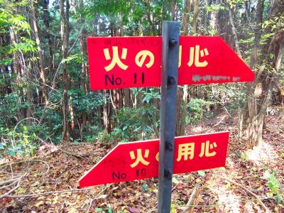 府庁山への方向は書いてないけど、地図と位置を確認してみると、おそらくここから南側なので右が正解