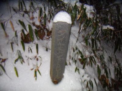 ダイヤモンドトレールの道標も雪が積もっている